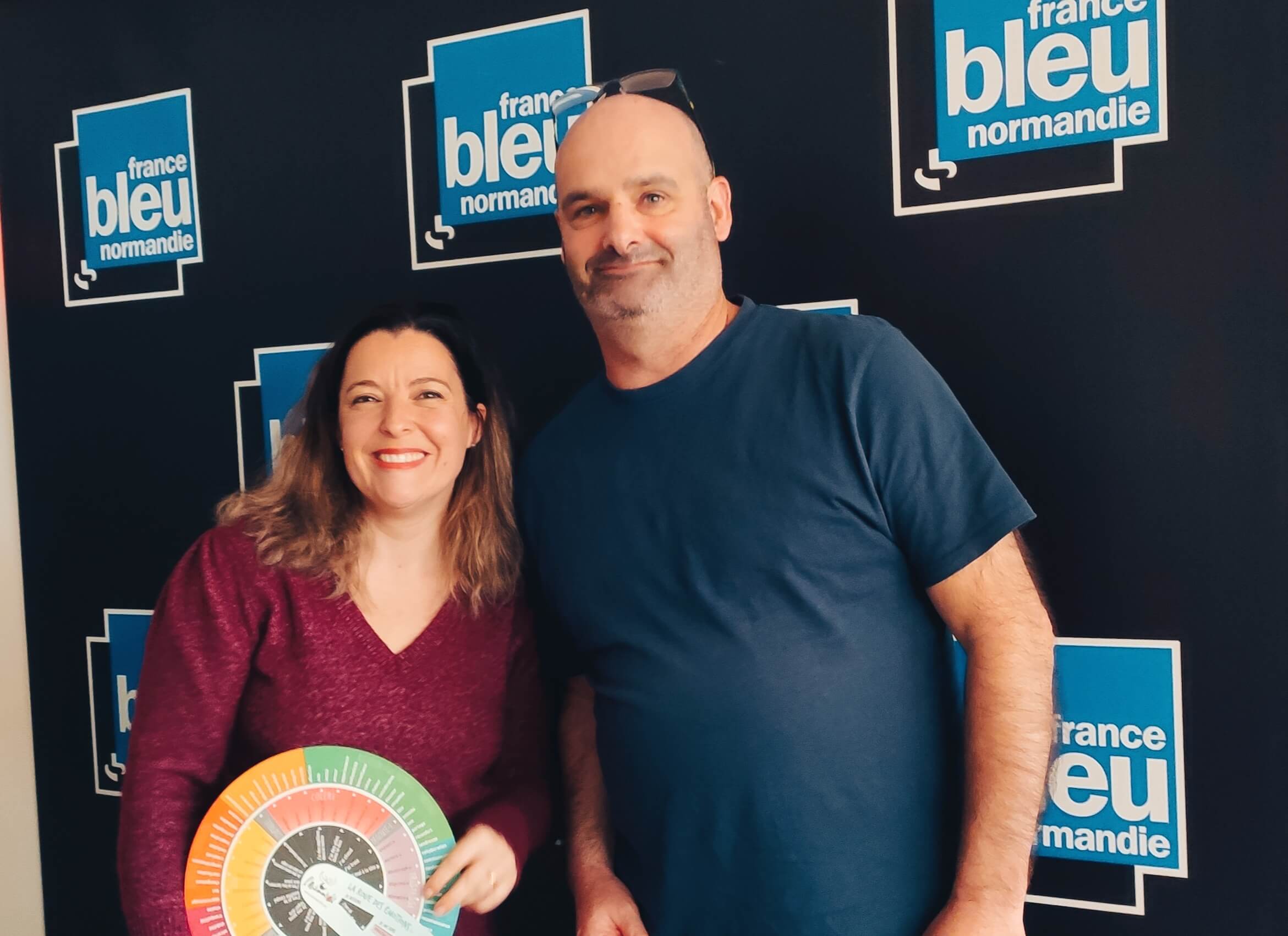 Brunet Adeline avec Eric Valle pour une émission de radio sur France Bleu Normandie