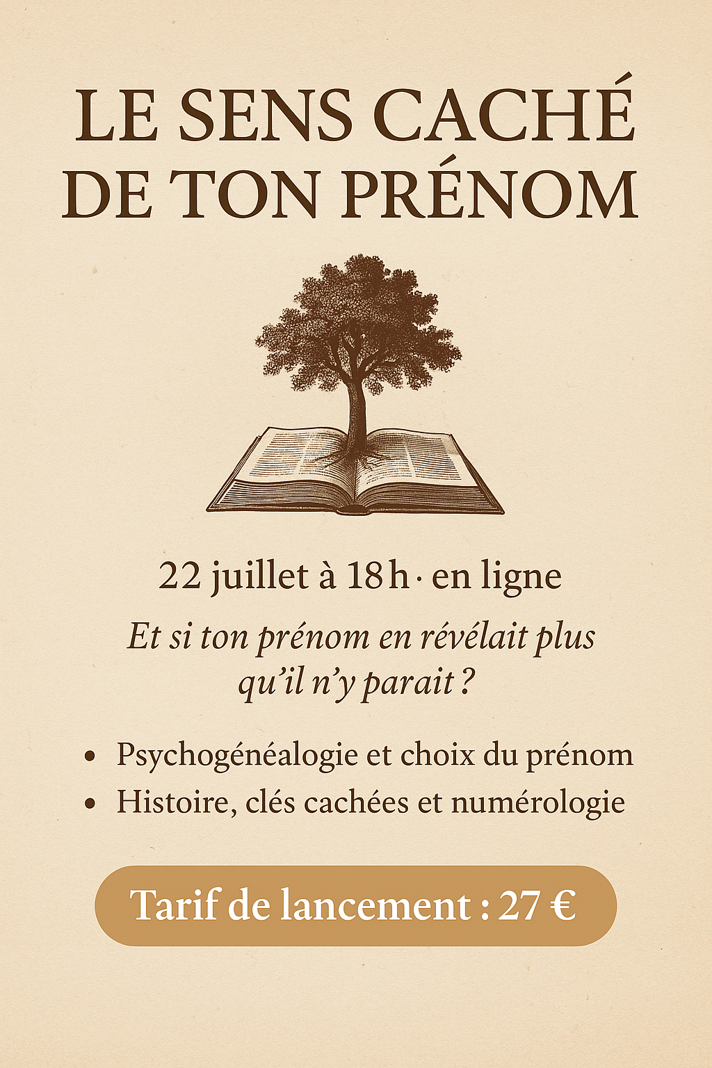 Atelier le sens caché des prénoms Atelier pour comprendre son prénom, et le sens caché