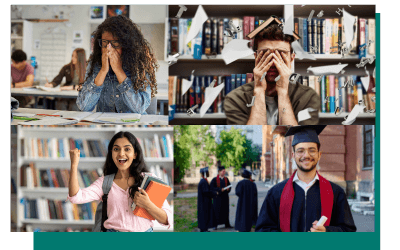 Etudiant stressé fatigué examen